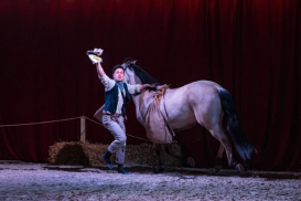 artiste et cheval en piste