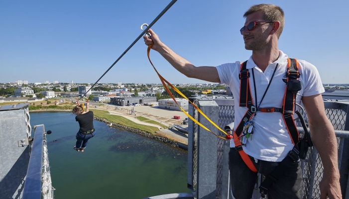 en haut de la tour des vents de la cité de la voile